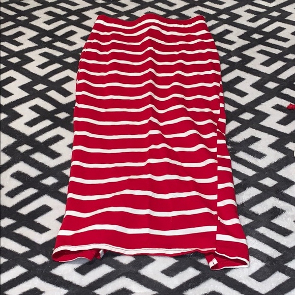 ✨SHEIN Red & White Striped Skirt✨ - Picture 1 of 2
